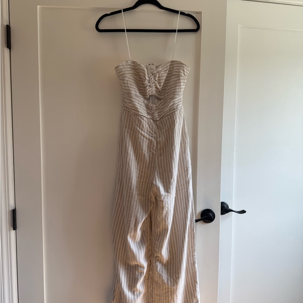 Elegant Cream Striped Dress